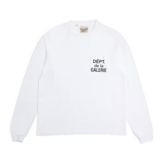 Gallery Dept. De La GALERIE L/S Pocket T-shirt 'White/Black'
