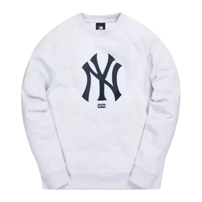 Kith For Major League Baseball New York Yankees Satin Crewneck 'Light Heather Grey'