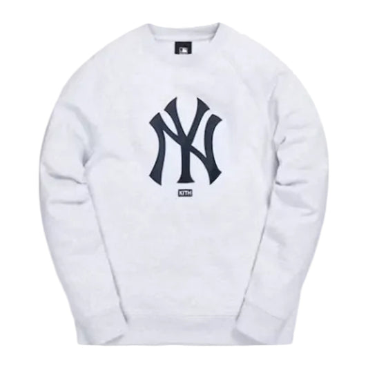 Kith For Major League Baseball New York Yankees Satin Crewneck 'Light Heather Grey'