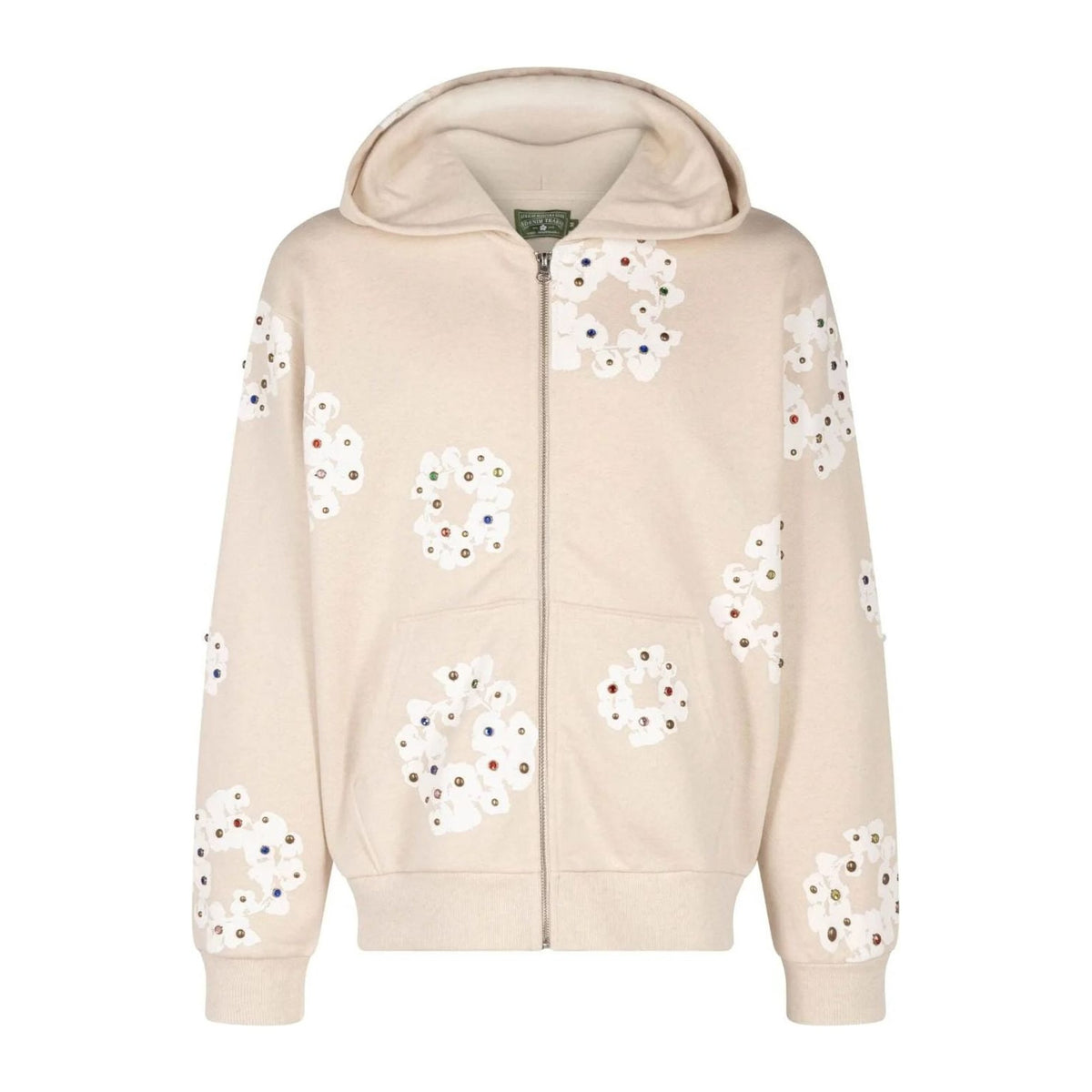 Denim Tears Rhinestone Cotton Wreath Zip Hoodie