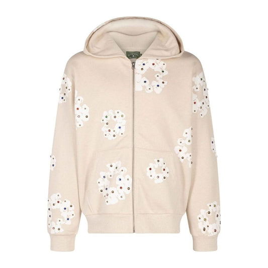 Denim Tears Rhinestone Cotton Wreath Zip Hoodie