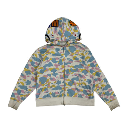 A Bathing Ape Multi Camo shark Relaxed Full Zip Hoodie (Pre-Owned)