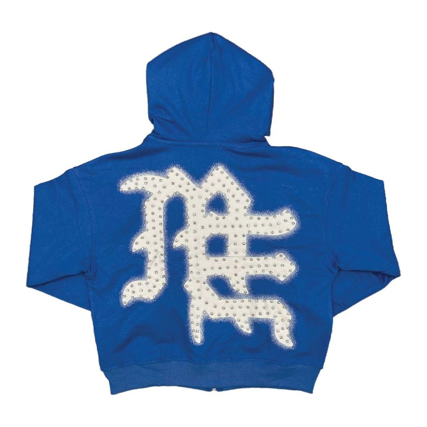 Mixed Emotion Blue End Rhinestone Hoodie