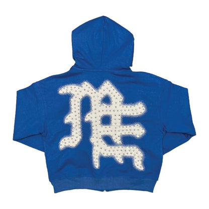 Mixed Emotion Blue End Rhinestone Hoodie