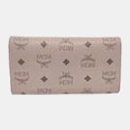 MCM Patrisia Visetos Monogram Print Faux Leather Envelope