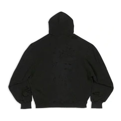 Balenciaga Caps Destroyed Oversize Fit Hoodie
Black/White
