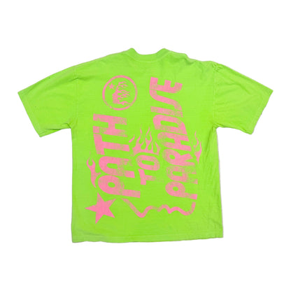 Hellstar Studios Jesus Emblem T-Shirt 'Neon Green/Pink' (Pre-Owned)