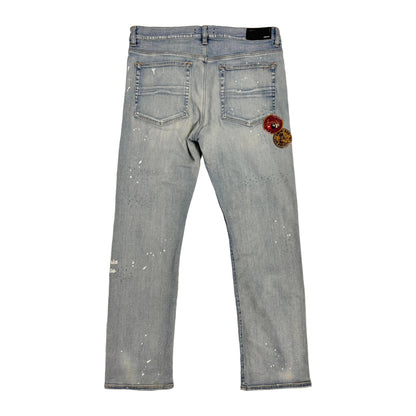 Amiri Patch Straight-Leg Jeans ‘Blue’ (Pre-Owned)