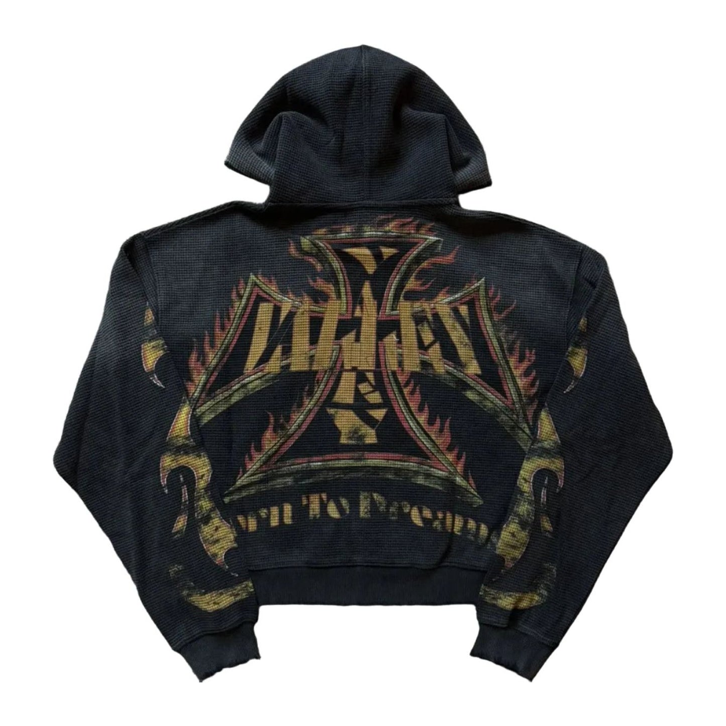 Vale Forever Black Reborn Waffle Zip Up Hoodie Valley Dreams