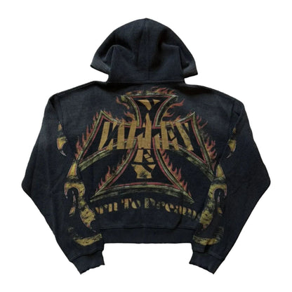 Vale Forever Black Reborn Waffle Zip Up Hoodie Valley Dreams