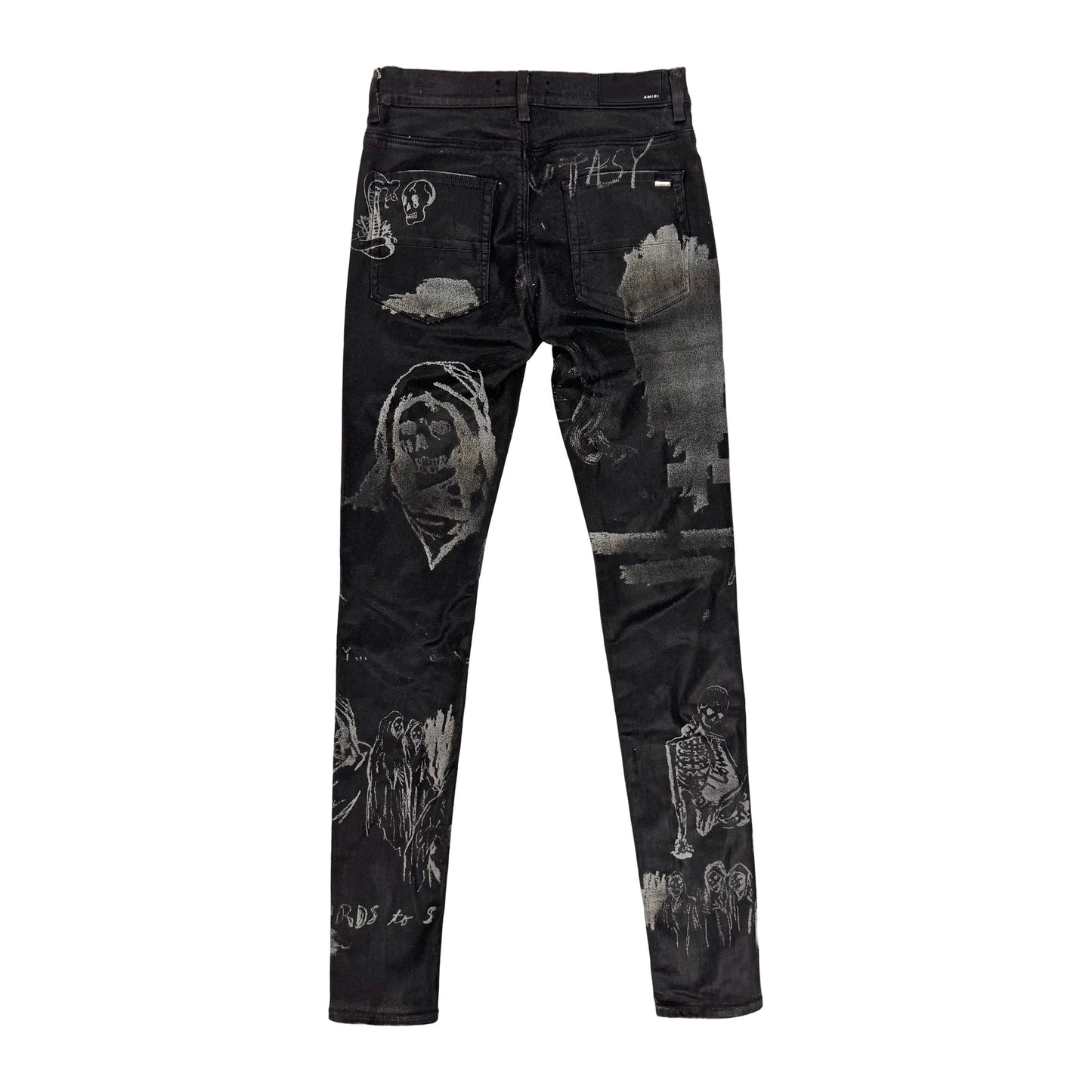 Amiri Art Patch Bandana Skinny Jeans 'Black'
