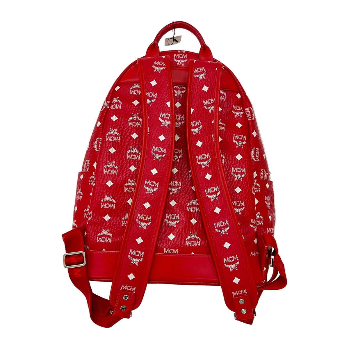 MCM Stark Side Studs Backpack 'Visetos Monogram Candy Red' (Pre-Owned)
