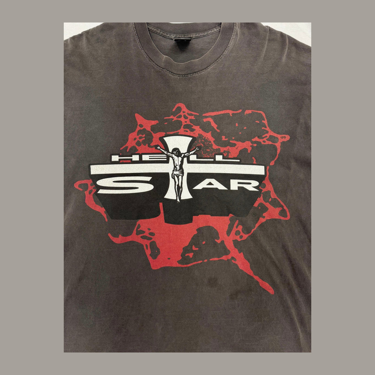 Hellstar Studios Jesus Emblem T-shirt 'Grey' (Pre-Owned)