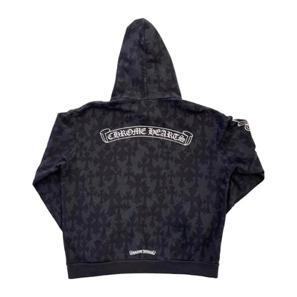 Chrome Hearts Plus Cross All Over Print Hoodie 'Black' (Pre-Owned)