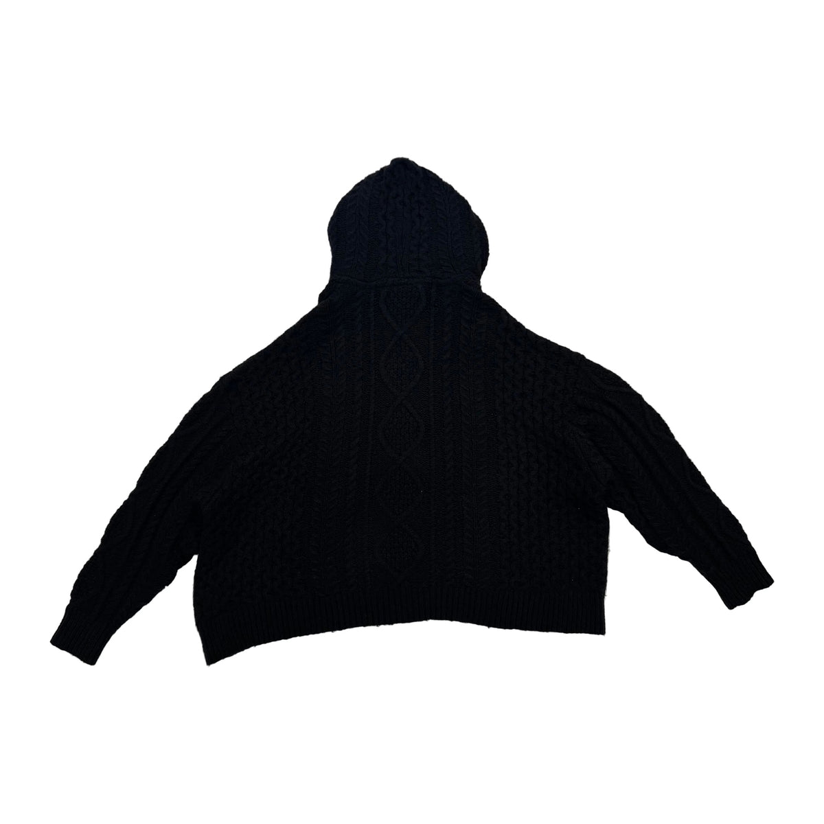 Fear Of God Essentials Cable Knit Hoodie 'Jet Black' (Pre-Owned)