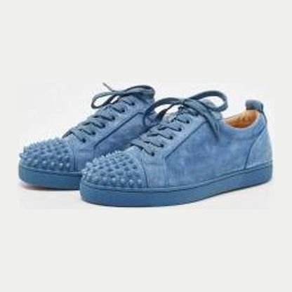 Christian Louboutin Blue Suede Louis Junior Spikes