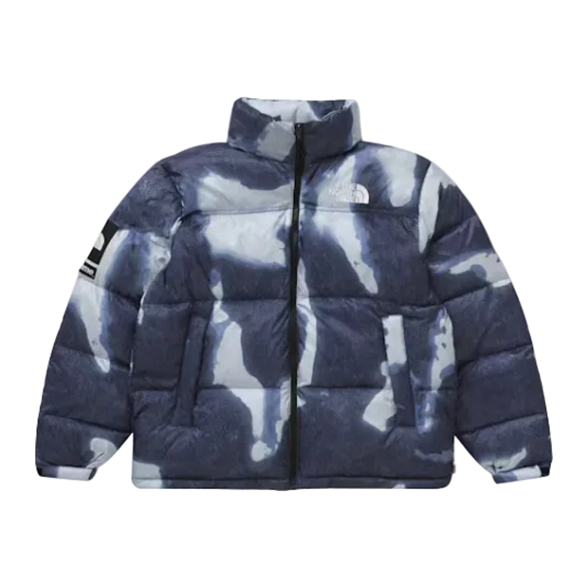 Supreme The North Face Bleached Denim Print Nuptse Jacket