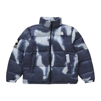 Supreme The North Face Bleached Denim Print Nuptse Jacket
