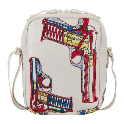 Supreme Guns Embroidered Leather Shoulder Bag White