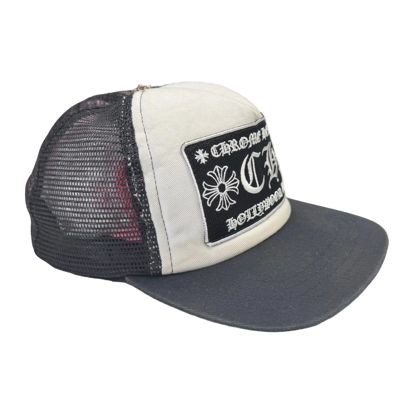 Chrome Hearts CH Hollywood Trucker Hat 'Black/White' (Pre-Owned)