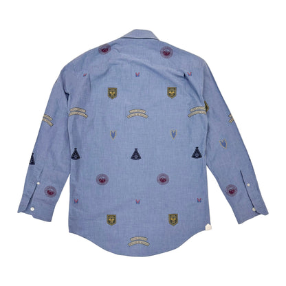 Louis Vuitton Regular Fit Classic Shirt With Stamps 'Blue' (Pre-Owned)