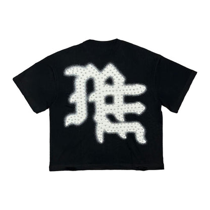 Mixed Emotion Black End Rhinestone Tee