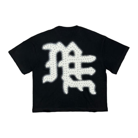Mixed Emotion Black End Rhinestone Tee