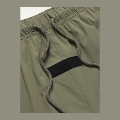 Fear Of God Essentials Straight Leg Logo Appliquéd Shell Drawstring Shorts 'Green'