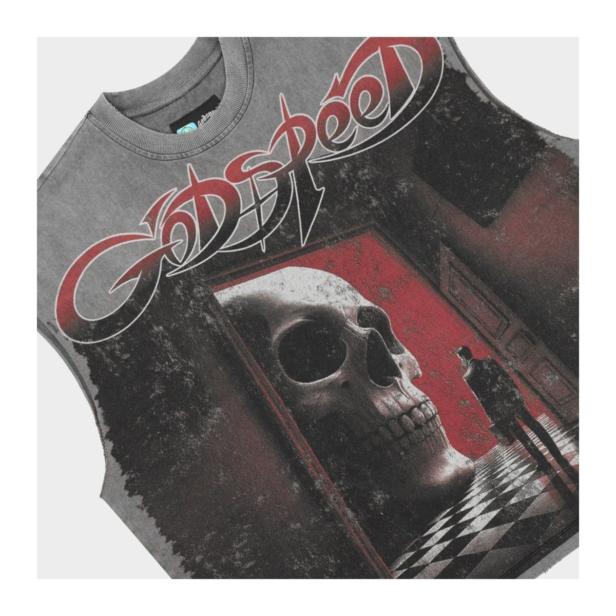 Godspeed Fate’s Doorstep Sleeveless T-shirt 'Grey Wash'
