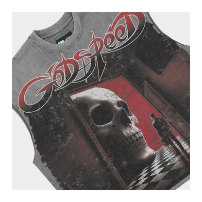 Godspeed Fate’s Doorstep Sleeveless T-shirt 'Grey Wash'