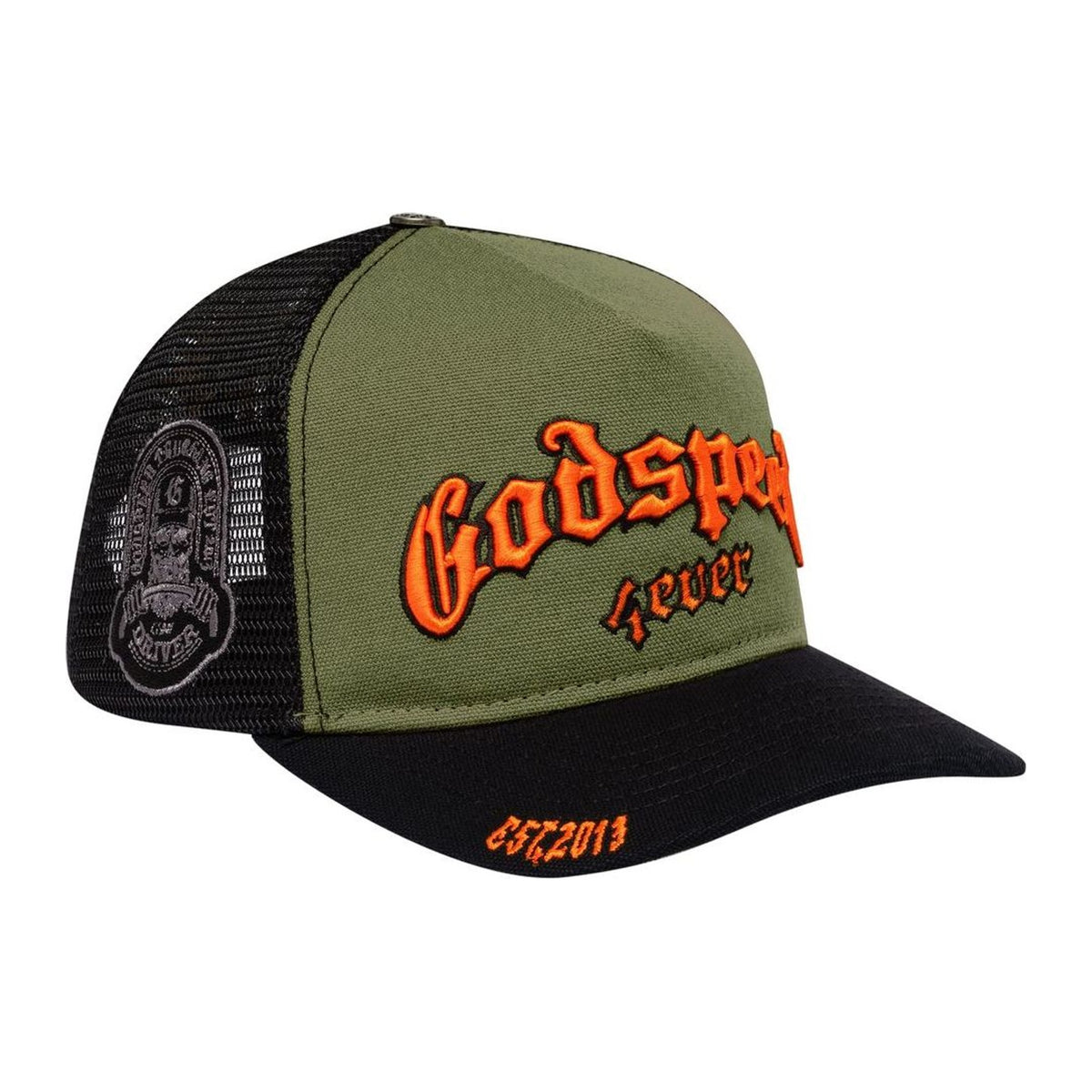 Godspeed Forever Trucker Hat (Olive/Orange)