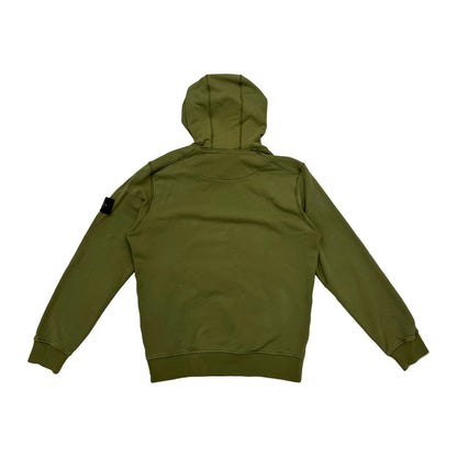 Stone Island Logo Patch Full Over Hoodie 'Olive Green' (Pre-Owned)