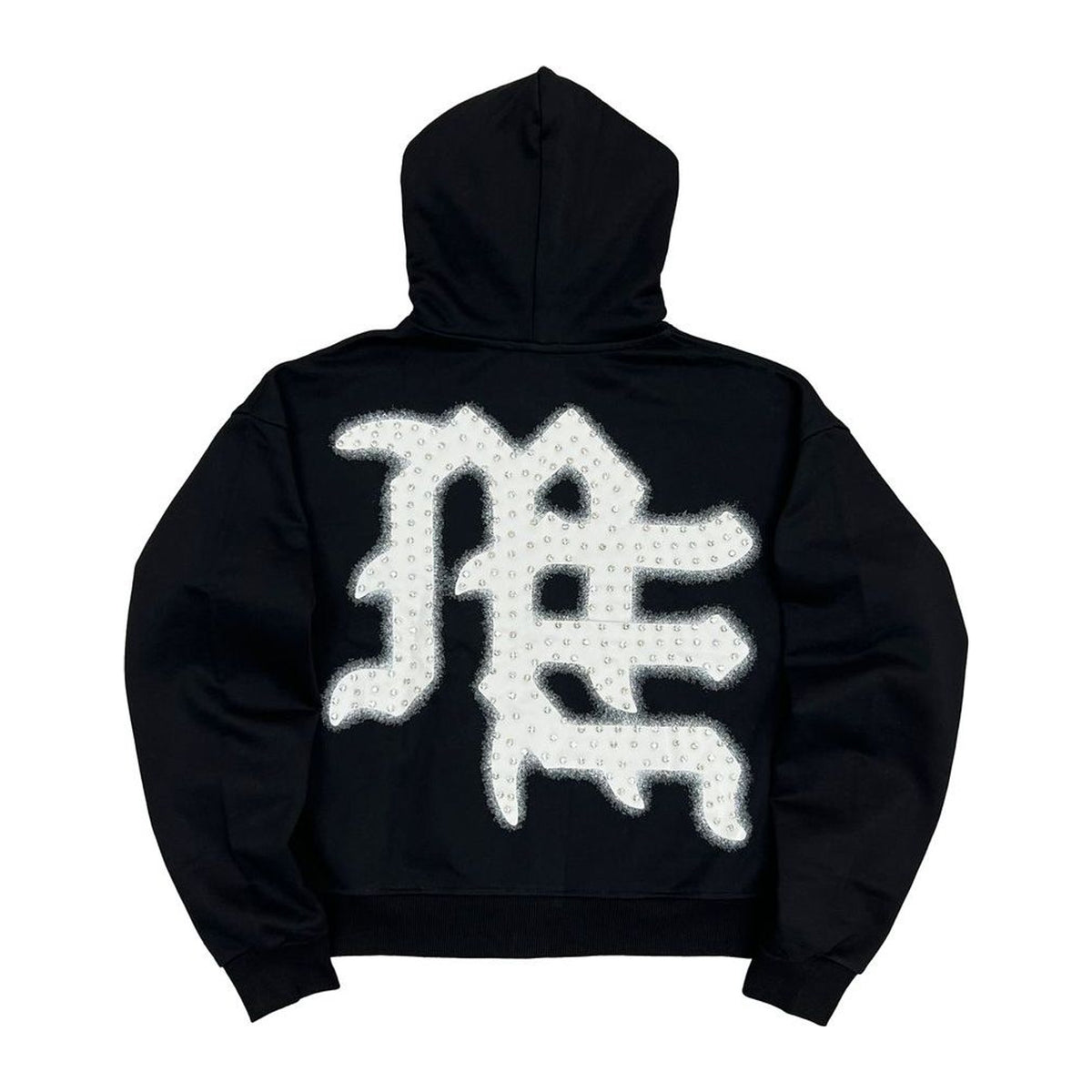 Mixed Emotion Black End Rhinestone Hoodie