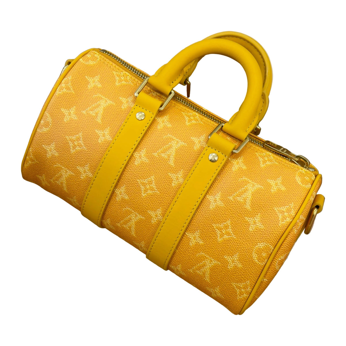 Louis Vuitton Keepall 25 Leather Crossbody Yellow Bag
