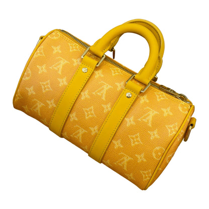 Louis Vuitton Keepall 25 Leather Crossbody Yellow Bag