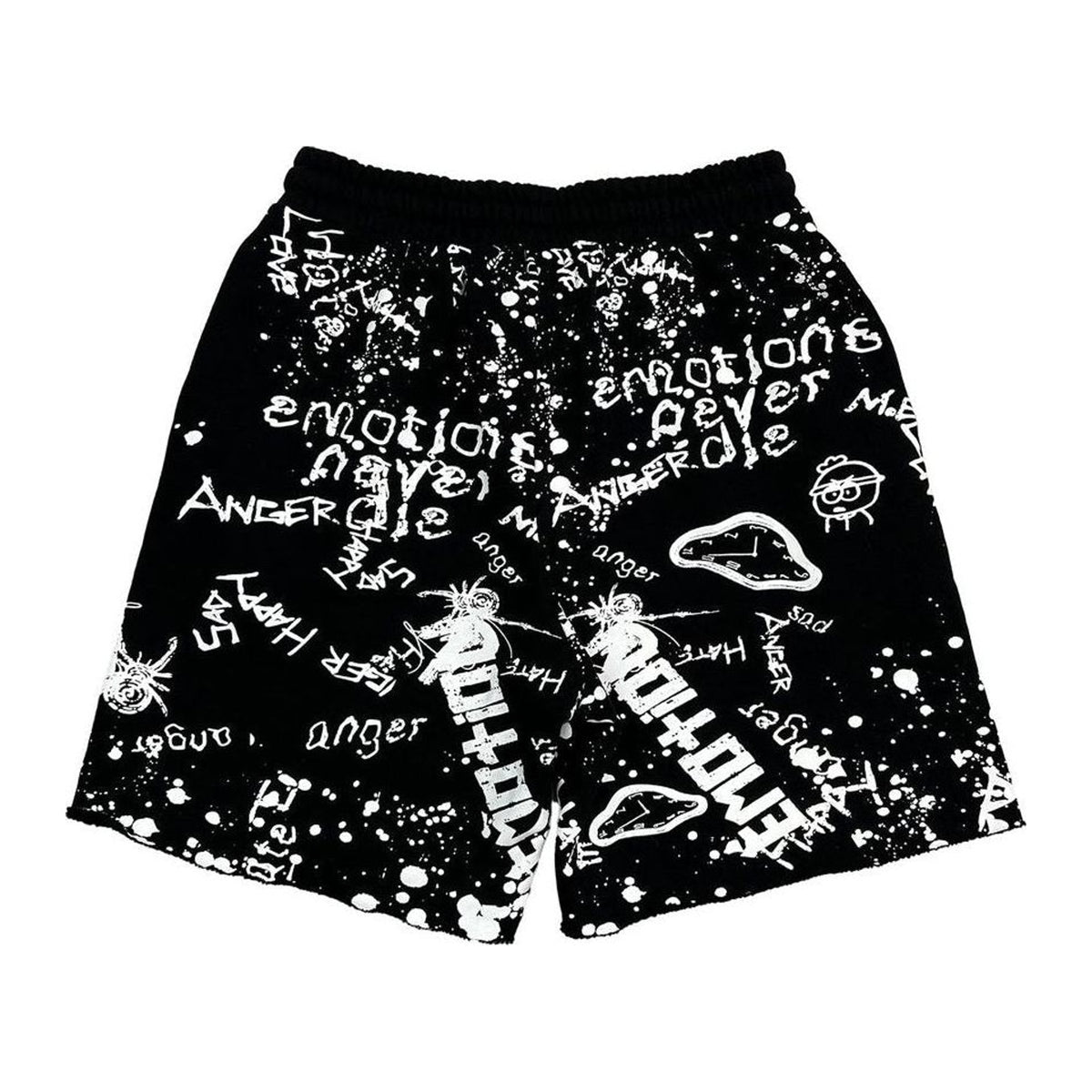 Mixed Emotion Black Graffiti Shorts