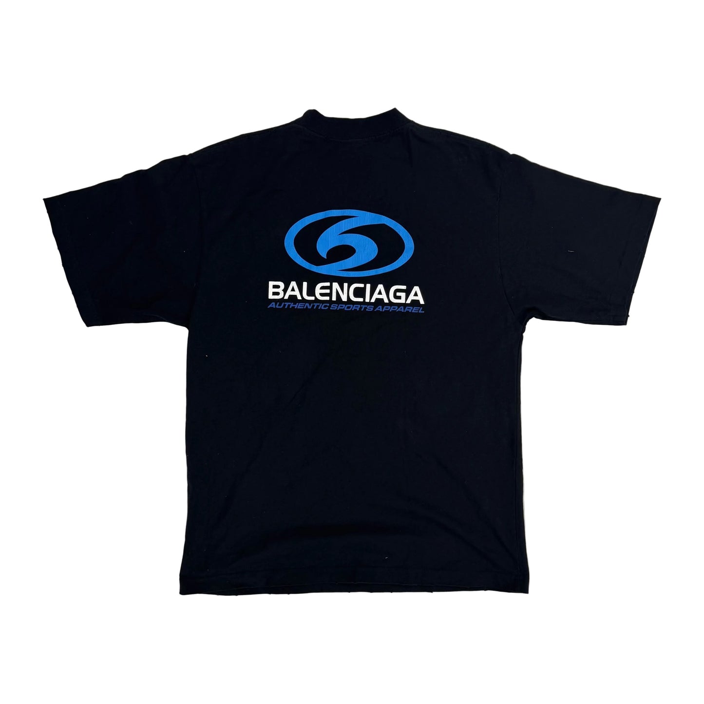 Balenciaga Black & Blue Surfer Logo T-Shirt