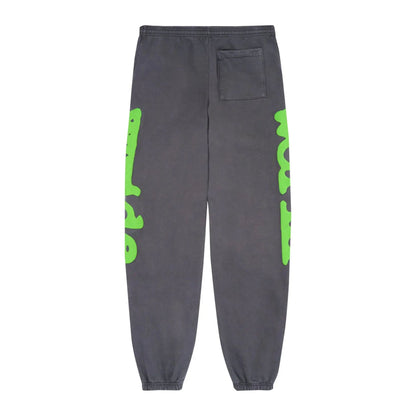 Pantalones deportivos Sp5der Beluga gris pizarra/verde