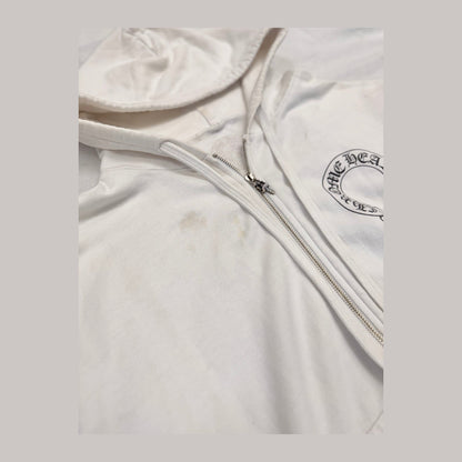 Chrome Hearts Horseshoe Logo Zip-Up Hoodie 'White/Black' (Pre-Owned)
