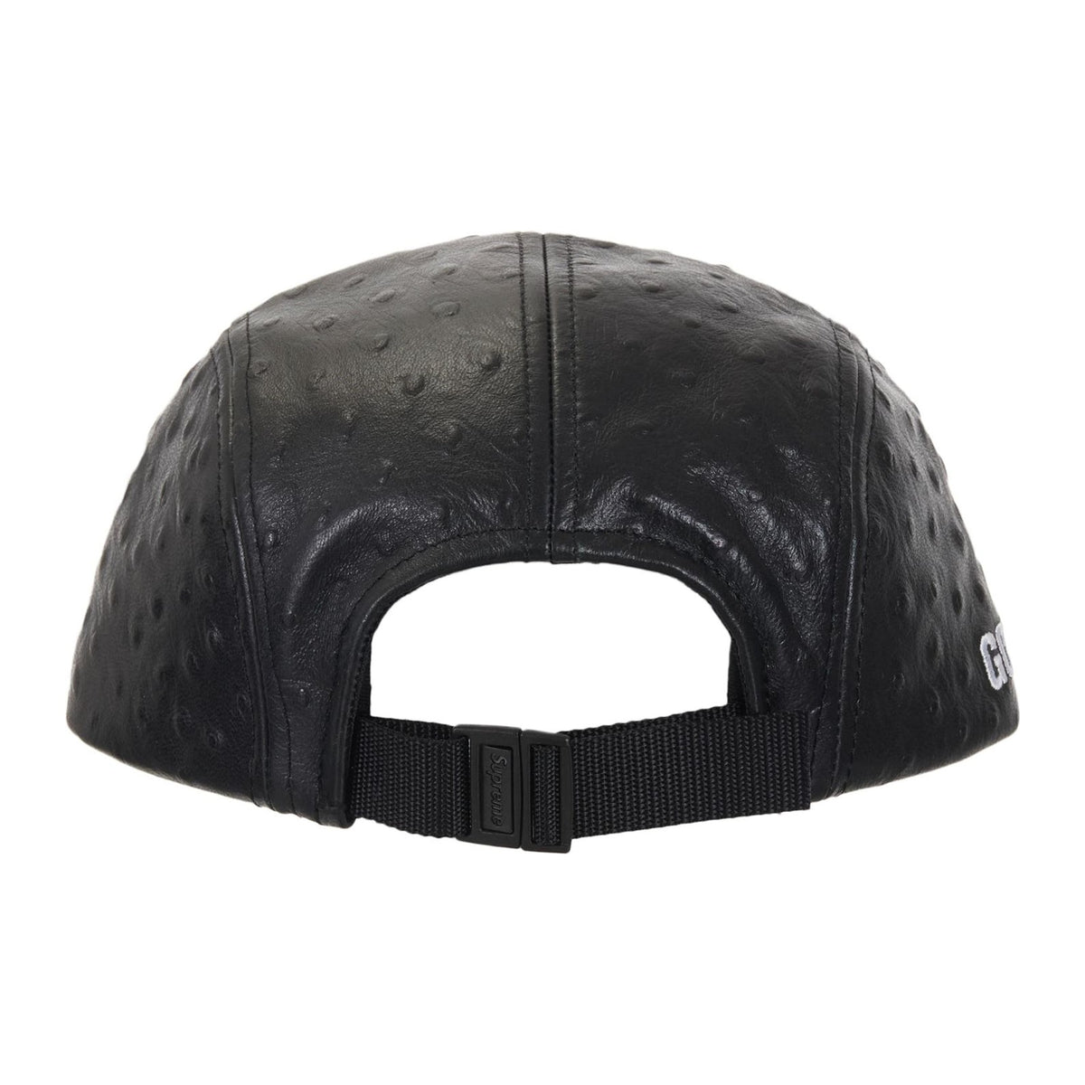 Supreme Ostrich Embossed Leather GORE-TEX Camp Cap Black