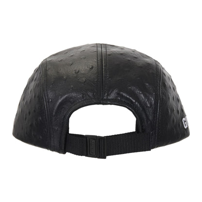 Supreme Ostrich Embossed Leather GORE-TEX Camp Cap Black