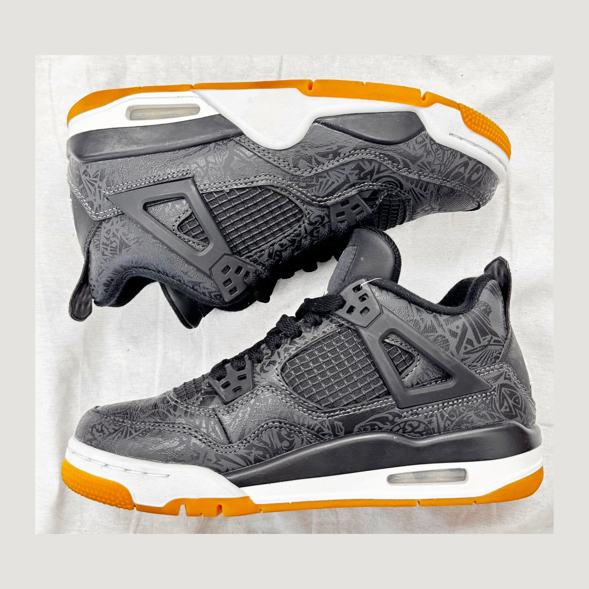 Jordan 4 Retro Laser Black Gum (GS) (Pre-Owned)