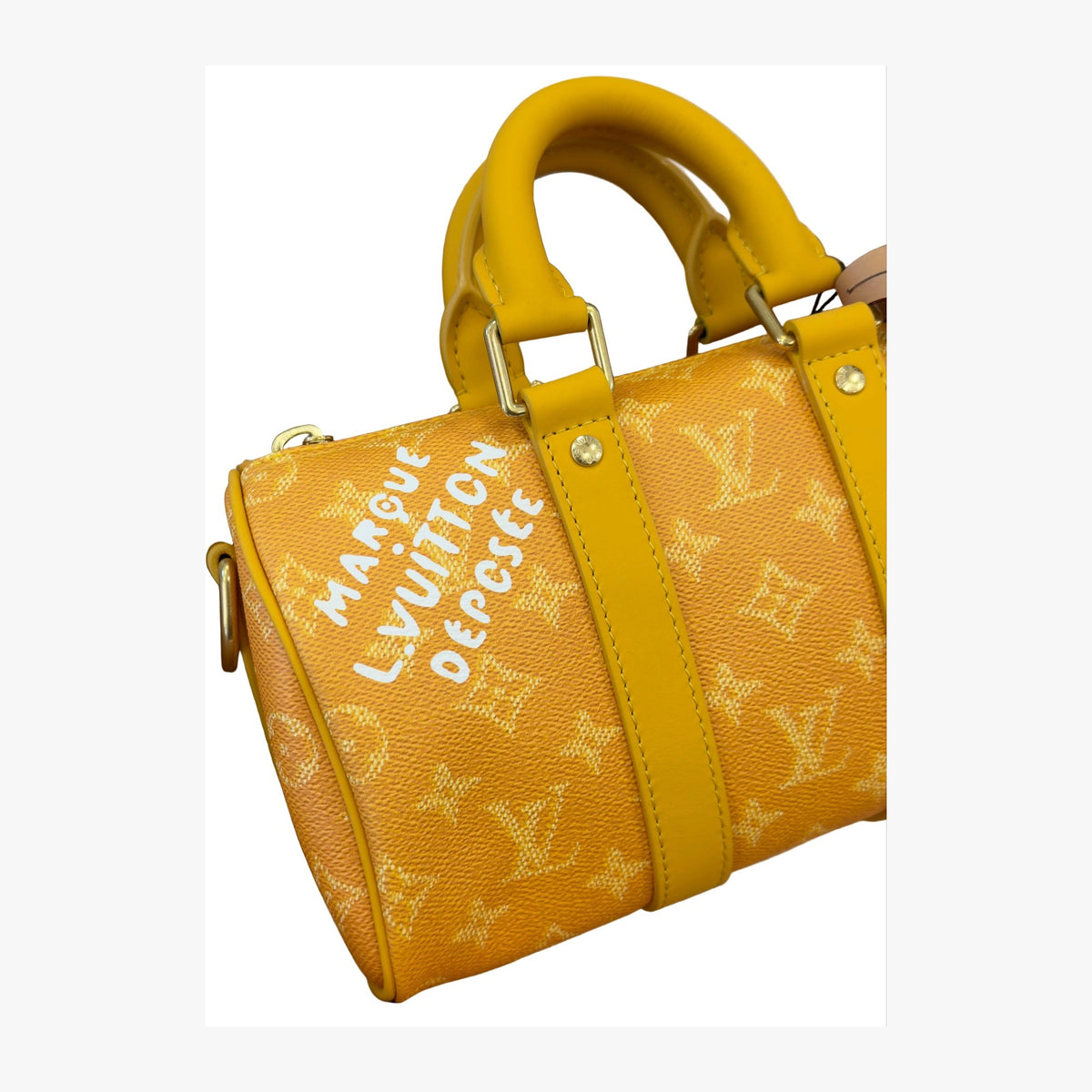 Louis Vuitton Keepall 25 Leather Crossbody Yellow Bag