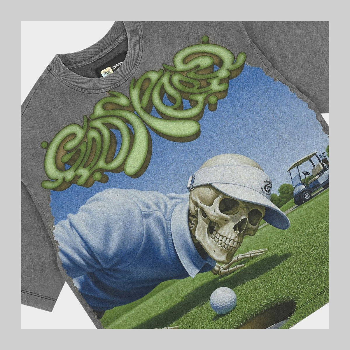 Godspeed Green Reaper T-Shirt 'Grey Wash'