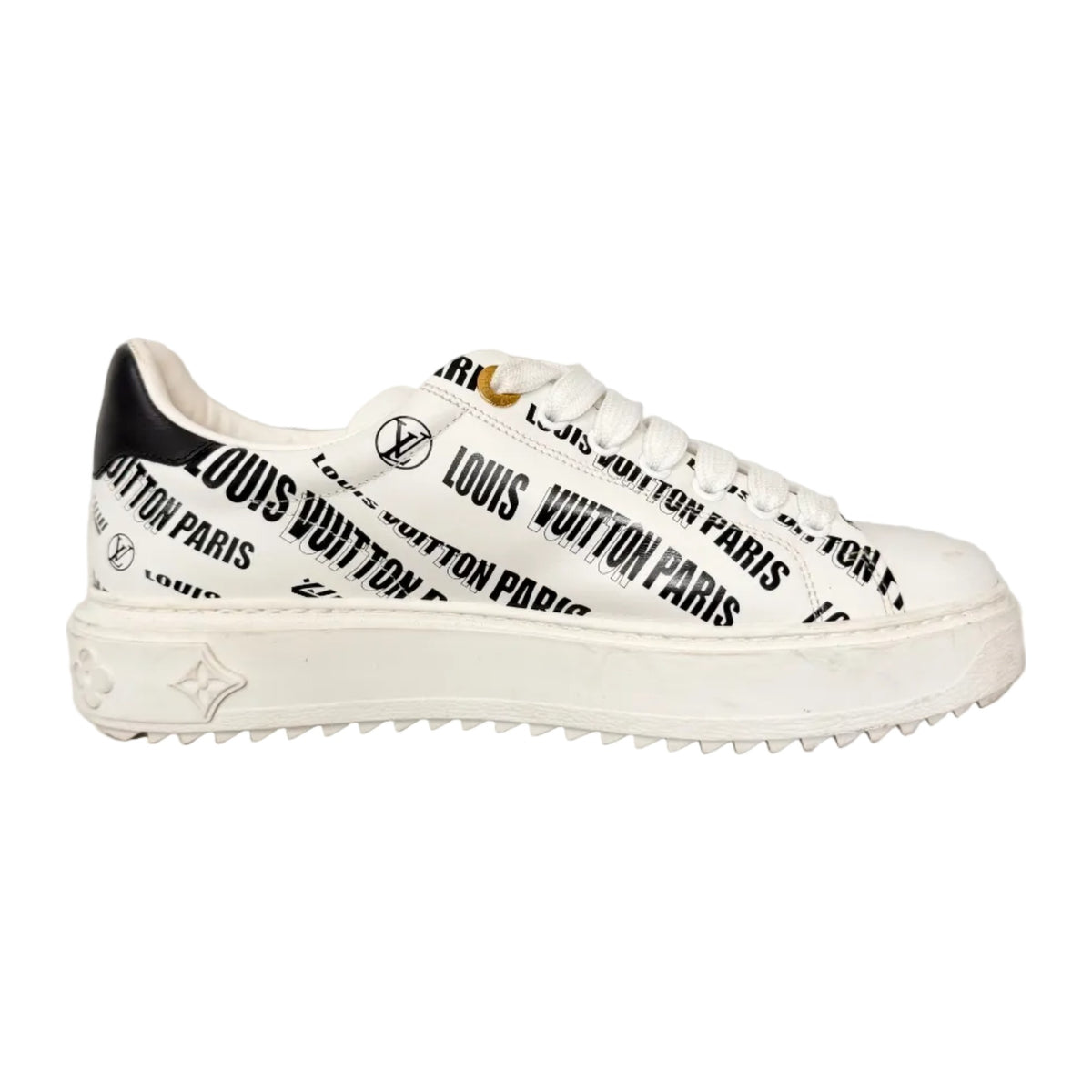 Louis Vuitton Squad Low Allover Print Graphic Signature Leather Black White (Women's) (Pre-owned)