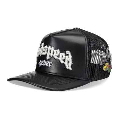 Godspeed Forever Premium Leather Trucker Hat (Black)