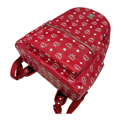 MCM Stark Side Studs Backpack 'Visetos Monogram Candy Red' (Pre-Owned)