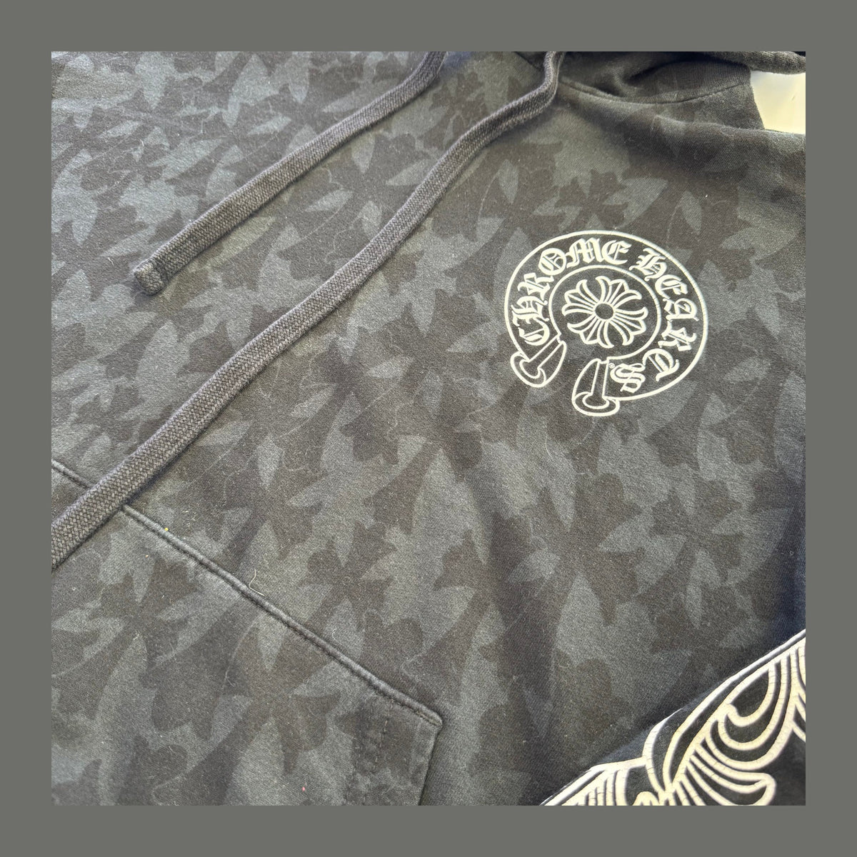 Chrome Hearts Plus Cross All Over Print Hoodie 'Black' (Pre-Owned)