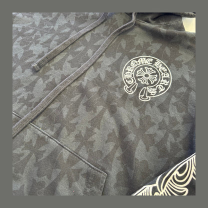 Chrome Hearts Plus Cross All Over Print Hoodie 'Black' (Pre-Owned)