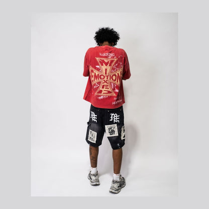 Mixed Emotion Black AI Denim Shorts